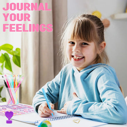 Nollh DIY Journal Kit for Girls - 26PCS Teen Tween Girl Gifts Trendy Stuff, Stocking Stuffers, Scrapbook Supplies Stationery Set, Art Crafts Kit - Ideal Gifts for 8 9 10 11 12 13 14 Year Old Girl