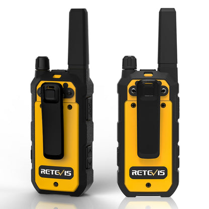 Retevis RB48 FRS Walkie Talkies Long Range, Rugged & IP67 Waterproof & Floating, Mil-Standards 810H Two Way Radio, Heavy-Duty, NOAA, Rechargeable, 20hr Battery, Emergency Radio(2 Pack)