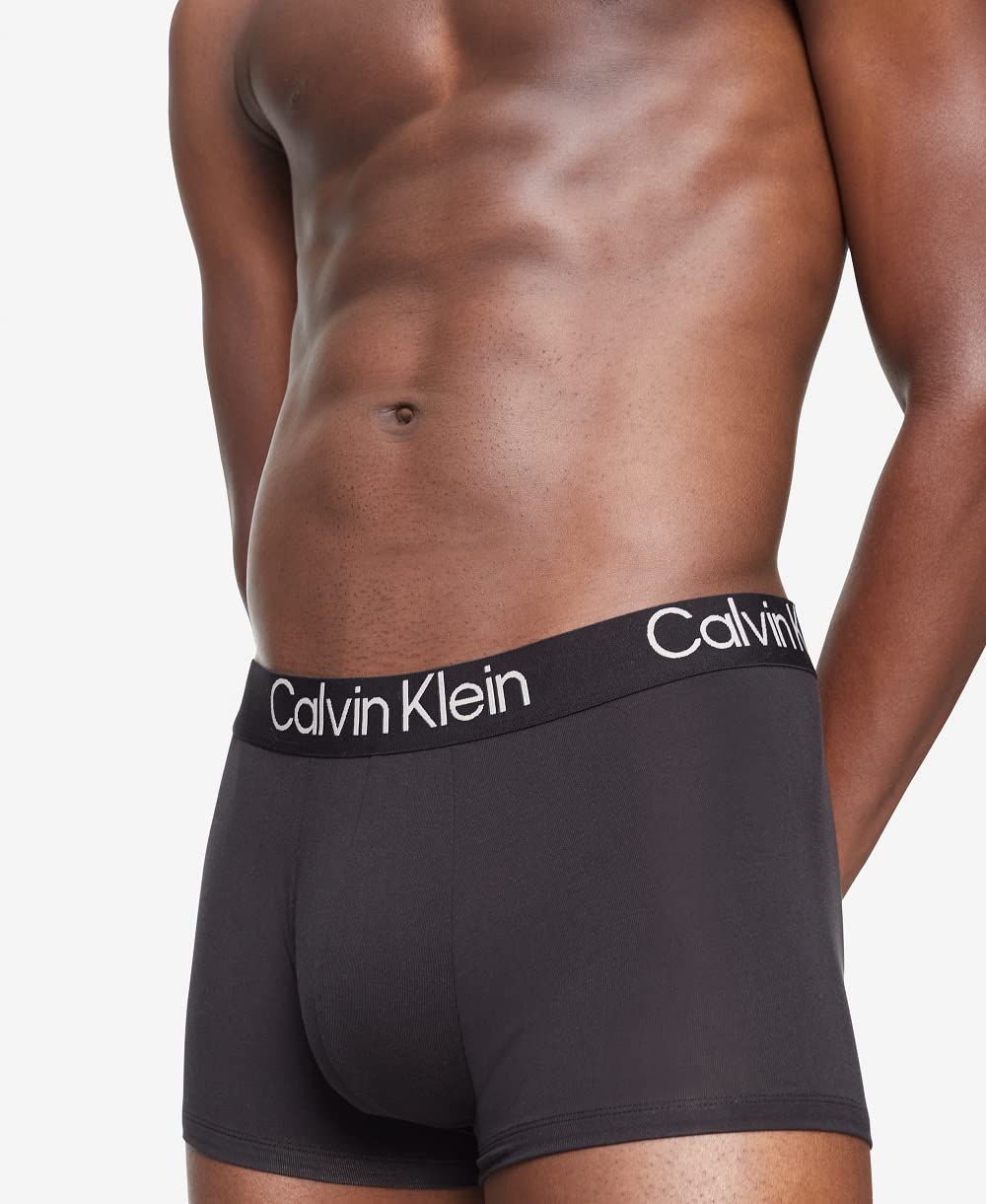Calvin Klein Men's Ultra Soft Modern Modal 3-Pack Trunk, Black, Black, Black, M