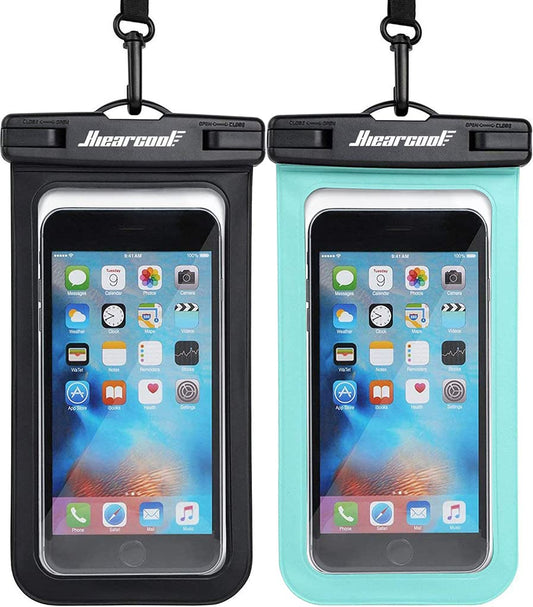 Hiearcool Waterproof Phone Pouch, Waterproof Phone Case for iPhone 17 16 15 14 13 Pro Max, IPX8 Cellphone Dry Bag Beach Cruise Ship Essentials 2Pack-8.3"