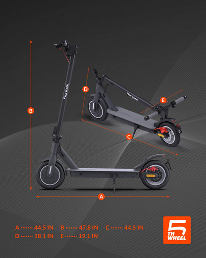 5TH WHEEL V30PRO Electric Scooter, 10" Solid Tires, 350W Motor & 18 MPH, 19.9 Miles Range E-Scooter with E-Lock, Dual Brakes and Suspension, Foldable Adults Commuter Scooter with Turn Signals and APP