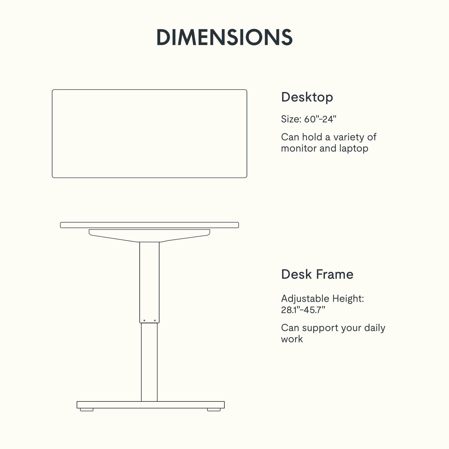 FLEXISPOT EN1 Whole-Piece Standing Desk 60"x24" Height Adjustable Desk, Electric Sit Stand Desk Home Office Table Standing Desk (Black Frame + Maple Top, 2 Packages)