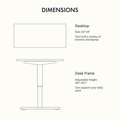FLEXISPOT EN1 Whole-Piece Standing Desk 60"x24" Height Adjustable Desk, Electric Sit Stand Desk Home Office Table Standing Desk (Black Frame + Maple Top, 2 Packages)