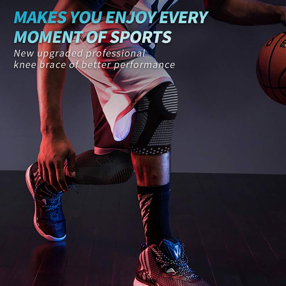 NEENCA 2 Pack Knee Braces for Knee Pain, Compression Knee Sleeves with Patella Gel Pad & Side Stabilizers, Knee Support for Meniscus Tear, Arthritis, Joint Pain, ACL, Runner, Workout- FSA/HSA APPROVED