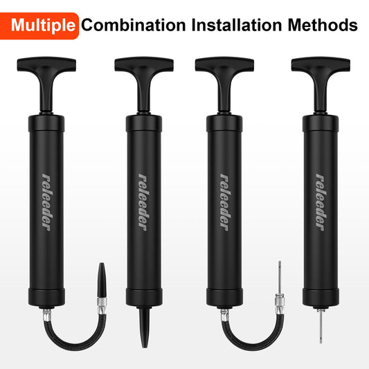 10 Inch Ball Pump Kit, Basketball Pump, Portable Air Pump with 5 Needles, 1 Nozzle & Extension Hose for Soccer Football Volleyball Water Polo Rugby Exercise Sports Ball