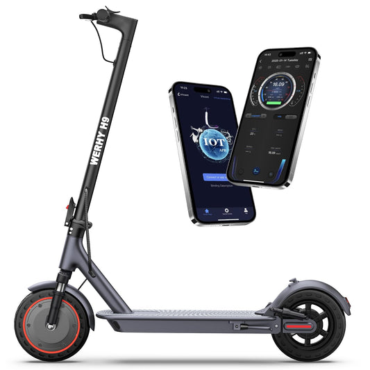 Electric Scooter, 20//22/27 Miles Long Range, 8.5"/10"/14" Tire, Powerful 350/500W Motor, Top Speed 19/22 MPH, Folding Escooter for Adults & Teens with Dual Braking (22Mph-500W-10''-Suspension)