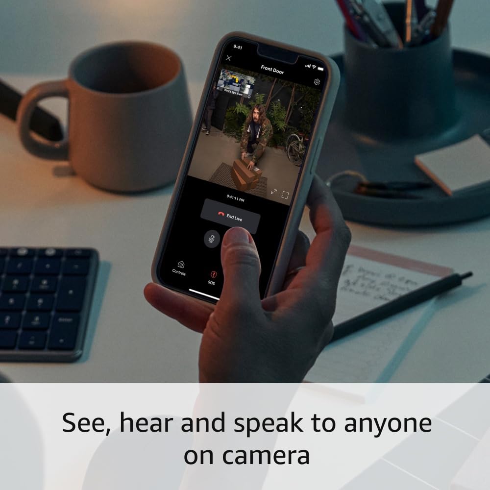 Ring Battery Doorbell Pro with Ring Indoor Cam, White