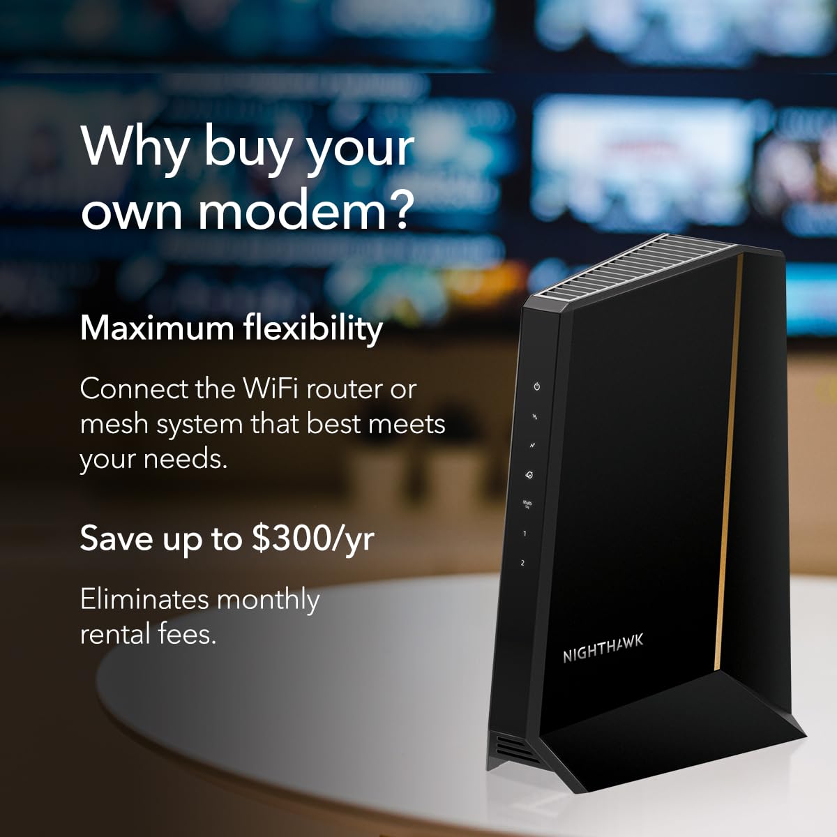NETGEAR Nighthawk DOCSIS 3.1 Mid/high-Split Cable Modem (CM3000-1AZNAS) – Approved for Today’s Fastest Speeds - Works With all Cable Providers, Incl. Xfinity, Spectrum, Cox - Cable Plans up to 2.5Gbps