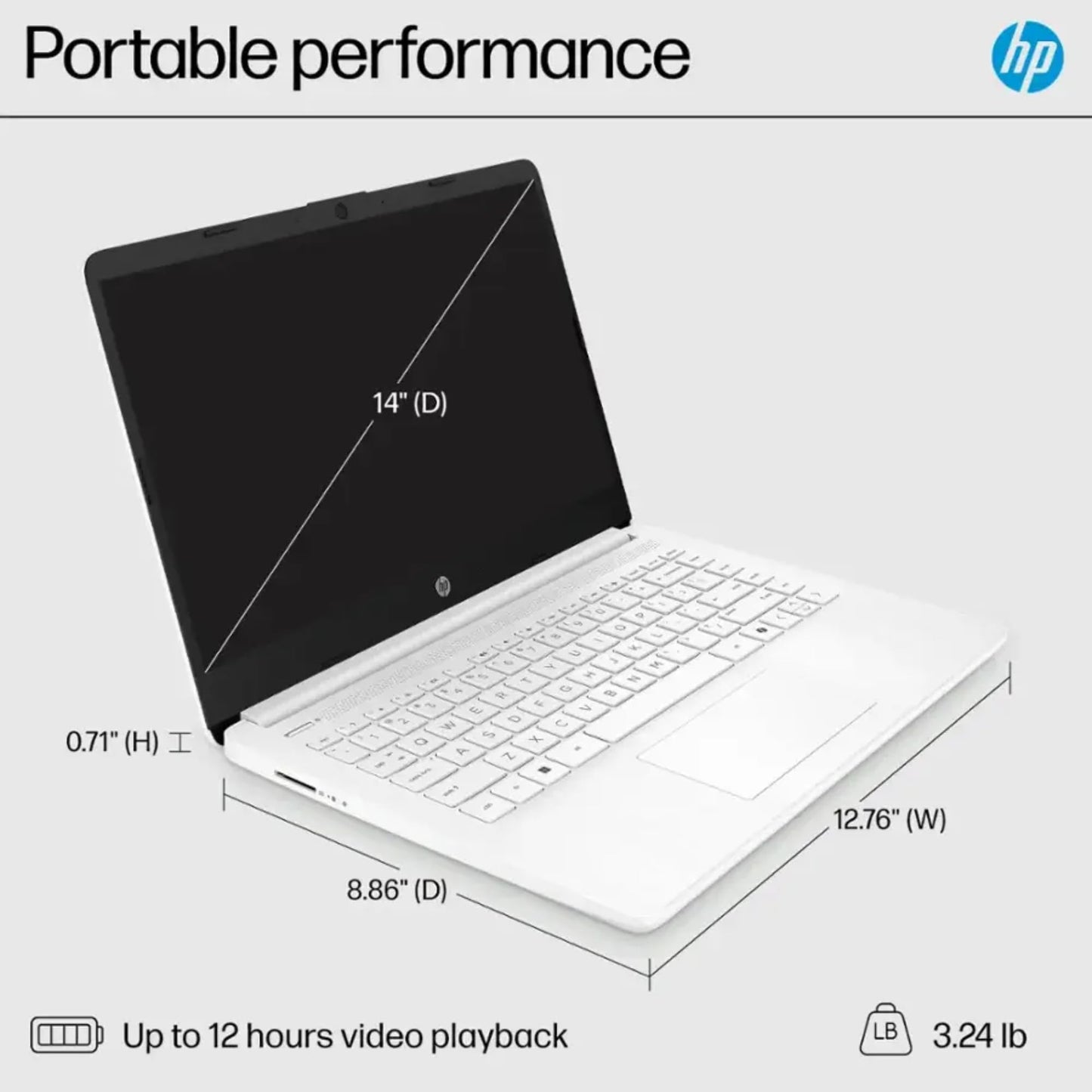HP Ultra Slim Laptop for Students and Business | 1 Year Office 365 | 1.1TB Storage (1TB Cloud and 64GB Hard Drive) | Intel Quad-Core, 8GB RAM | Windows 11 Home w/o Earbuds