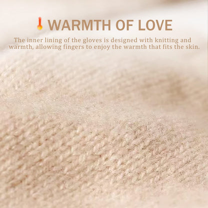 ISHISBEB Winter Leather Gloves for Women, Warm Touchscreen Gloves