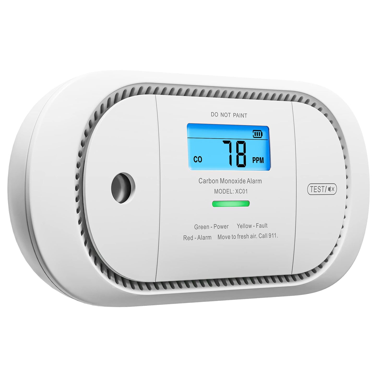 X-Sense Carbon Monoxide Detector Alarm with Digital LCD Display, Replaceable Battery CO Alarm Detector with Peak Value Memory, XC01-R