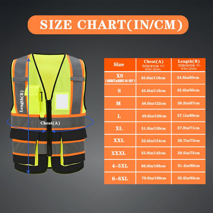 AYKRM yellow black mesh construction safety vest