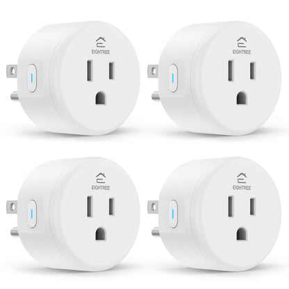 EIGHTREE Smart Plug, Smart Home WiFi Outlet Works with Alexa & Google Home, Smart Socket with Remote Control & Timer Function, 2.4GHz WiFi Only, 4 Packs