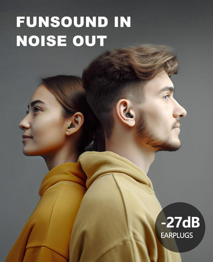 Ear Plugs for Sleeping Noise Reduction Reuseable, Concerts, Focus, Travel, Work, High Fidelity– 7 Pair Eartips – Flexible Soft-Touch – NRR of 24 and 27 dB Noise Cancelling Black Red,1 Count(Pack of 1)