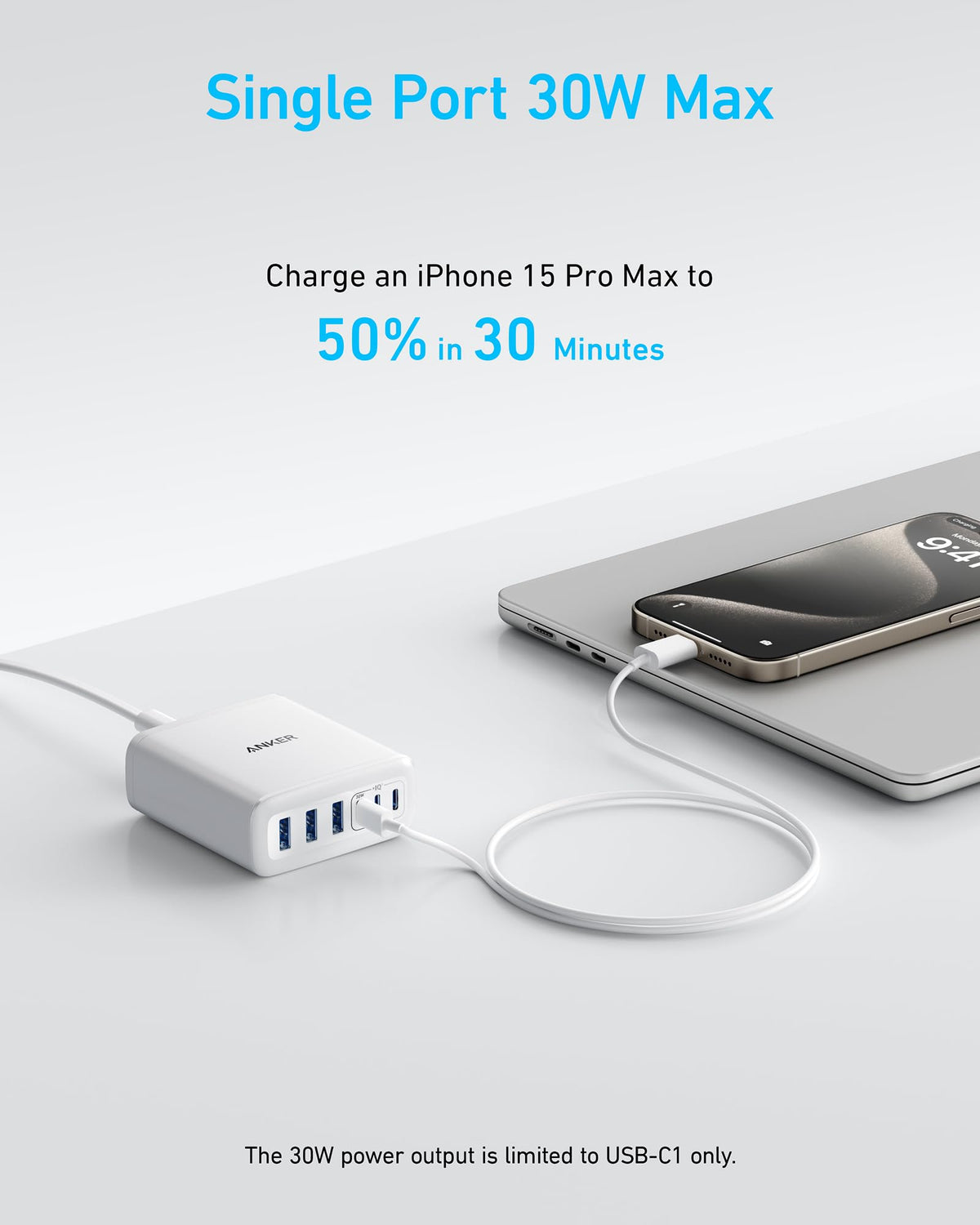 Anker Desktop Charger, Fast Charging USB C Charger, 112W Max 6-Port Charging Station, for iPhone17, iPad, MacBook, Samsung and More (Cable Not Included)