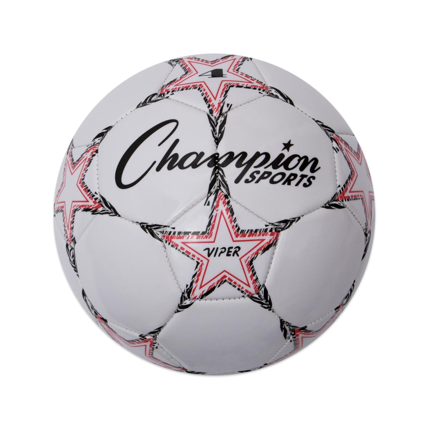 Champion Sports Viper Soccer Ball, Size 4 – Soft Touch TPU Cover, Airlock Bladder – Ages 8-12 – Red/Black/White