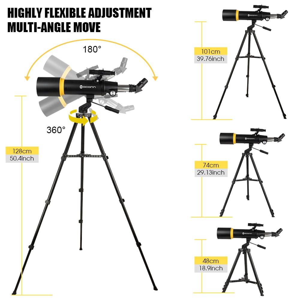 Telescope for Adults, 90mm Aperture 600mm Refractor Telescope for Kids and Beginners, Telescopes for Adults Astronomy with Handbag and Phone Adapter