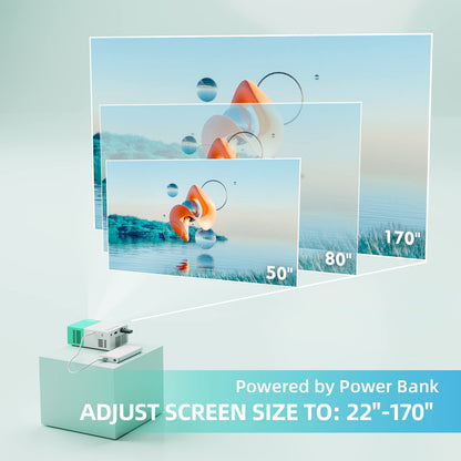 wepvo Projector Mini Portable Outdoor Movie Projectors, LED Pico Video Projector for Home Theater Film Projectors, Compatible with Smartphone/ Tablet/ Laptop/ TV Stick/ PS/ USB