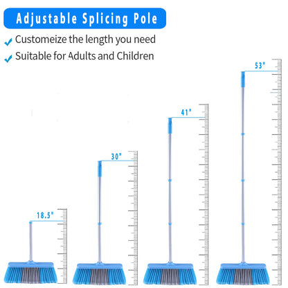 YONILL Indoor Outdoor Broom with Long Handle, 53" Angle Brooms for Floor Cleaning Sweeping Broom for Garage, Patio, Garden, House and Kitchen