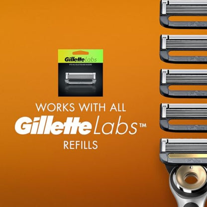 Gillette Heated Razor for Men, Starter Shave Kit by GilletteLabs, 1 Handle, 2 Razor Blade Refills, 1 Charging Dock