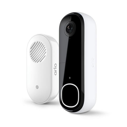 Arlo Video Doorbell 2K 2nd Generation & Chime 2 Bundle, 2K Doorbell Camera, 2-Way Audio, Package Detection, Motion Detection and Alerts, Built-in Siren, Night Vision, AVDK4001-100CNS, White
