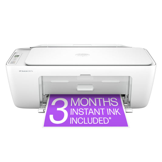 HP DeskJet 2827e Wireless All-in-One Color Inkjet Printer, Scanner, Copier, Best for Home, 3 Months of Instant Ink Included (6W7F5A)