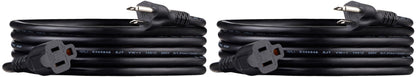Amazon Basics Extension Cord, 13 Amps, 125V, 10 Foot, Black - Pack of 2
