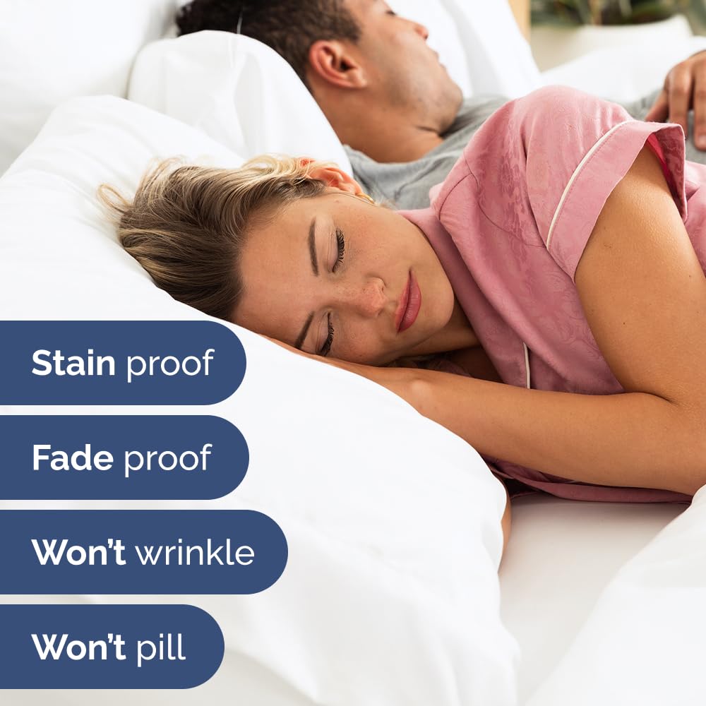 Extra Deep Queen Sheet Set - 6 Piece Breathable & Cooling Sheets - Hotel Luxury Bedding Set w/18-24 Inch Extra Deep Pockets - Easy & Secure Fit - Super Soft, Wrinkle Free & Comfy - White, Queen Size