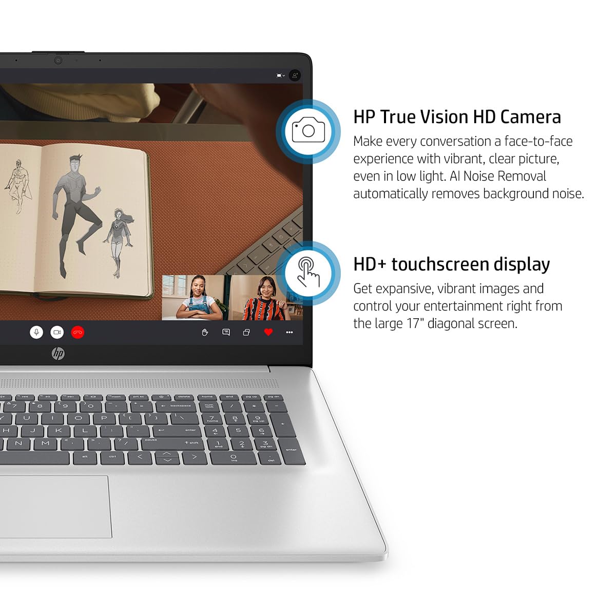 HP Business Touchscreen Laptop 17 inch, Intel 10-Core i7-1355U(up to 5.0 GHz), 64 GB RAM, 2 TB SSD, Intel Iris Xe GPU, Wi-Fi 6, Fingerprint, MS Office Pro Lifetime License, Windows 11 Pro, w/Mouse