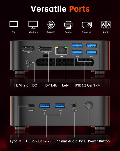 ACEMAGICIAN Kron Mini K1 Mini PC, Ryzen 7 5700U, 32GB DDR4 512GB SSD Mini Computers (8C/16T, up to 4.3Ghz),4K Triple Display Desktop WiFi6/Bluetooth, Compact Silent PC for Light Gaming, Office, Design