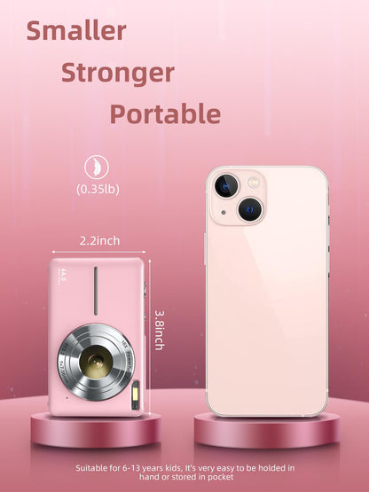 Digital Camera, FHD 1080P Digital Point and Shoot Camera with 16X Zoom Anti Shake, Compact Small Camera for Boys Girls Kids