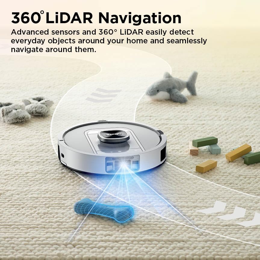 Shark Robot Vacuum & Mop Combo, PowerDetect ThermaCharged NeverTouch Pro, Self-Emptying, Self-Refill with Heated Mop Cleaning, 60-Day Capacity, 30-Day Tank, 6 PowerDetect Technologies, White, AV2900XE