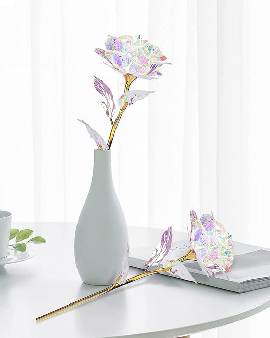 Valentines Day Rose Gifts for Her, Birthday Gifts for Women Mom Galaxy Rose Glass Forever Flowers with Heart-Shaped Base Eternal Crystal Roses Valentine Gifts for Grandma Wife Sister Girlfriend