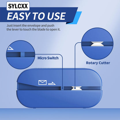 Rechargeable Electric Letter Opener - Electric Envelope Opener, Letter Openers Envelope Slitter for Office & Home Desks, Mail Openers with Safe Cutting and Portable Design