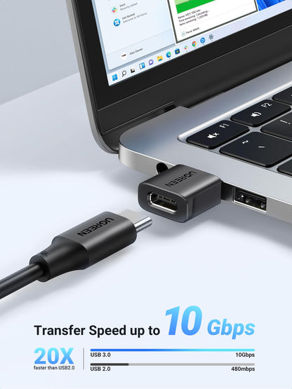 UGREEN USB to USB C Adapter 3Pack, 10Gbps USBC Female to USBA Male Adapter Type C Charge Converter for iPhone 16 15 14 13 Plus Pro Max,iPad Air Mini 6 7,Samsung Galaxy S23 S24,Pad Air,Black
