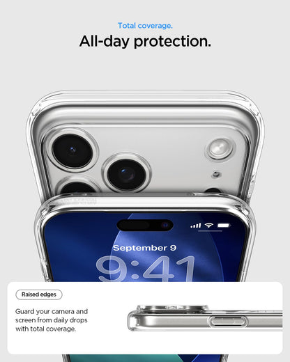 Spigen for iPhone 17 Pro Case, Ultra Hybrid MagFit [TPU Covered Camera Control] [Anti-Yellowing] [Compatible with Magsafe] - Clear