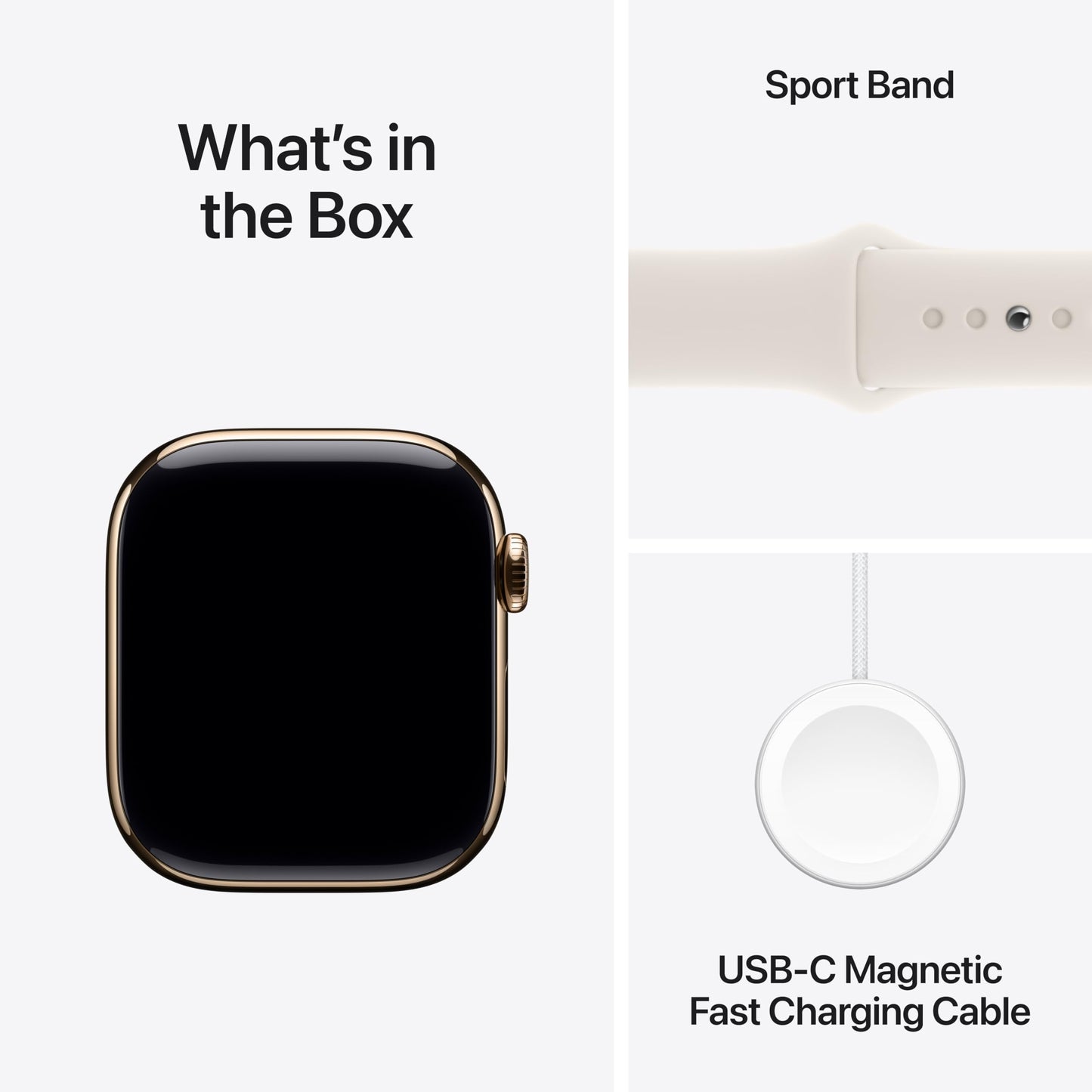 Apple Watch Series 10 [GPS + Cellular 42mm case] Smartwatch with Gold Titanium Case with Starlight Sport Band - S/M. Fitness Tracker, ECG App, Always-On Retina Display, Water Resistant