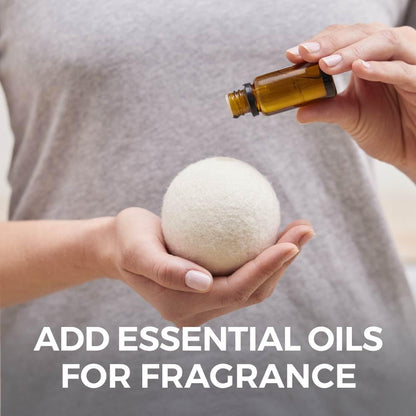 HOME GENIE Wool Reusable Dryer Balls XL, Anti Static Fast Drying Laundry for Pet Hair, Reduces Clothing Wrinkles, Lint, Natural Fabric Softener Essentials, Replace Dryer Sheets, Over 400 Loads 4 Pack