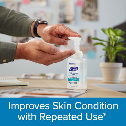 Purell Advanced Hand Sanitizer 2in1 Moisturizing Foam, Naturally Fragranced with Essential Oils, 10 oz Pump Bottle (Pack of 3), 3002-06-EC