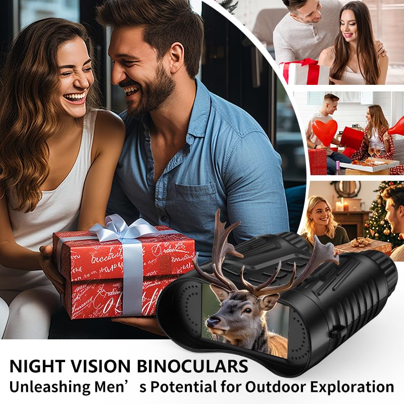 Night Vision Binoculars for Adults, 4K HD Night Vision Goggles with Video Recording, for Men, Boys, Father's Day, Christmas for Outdoor Night Adventure, Wildlife Watching