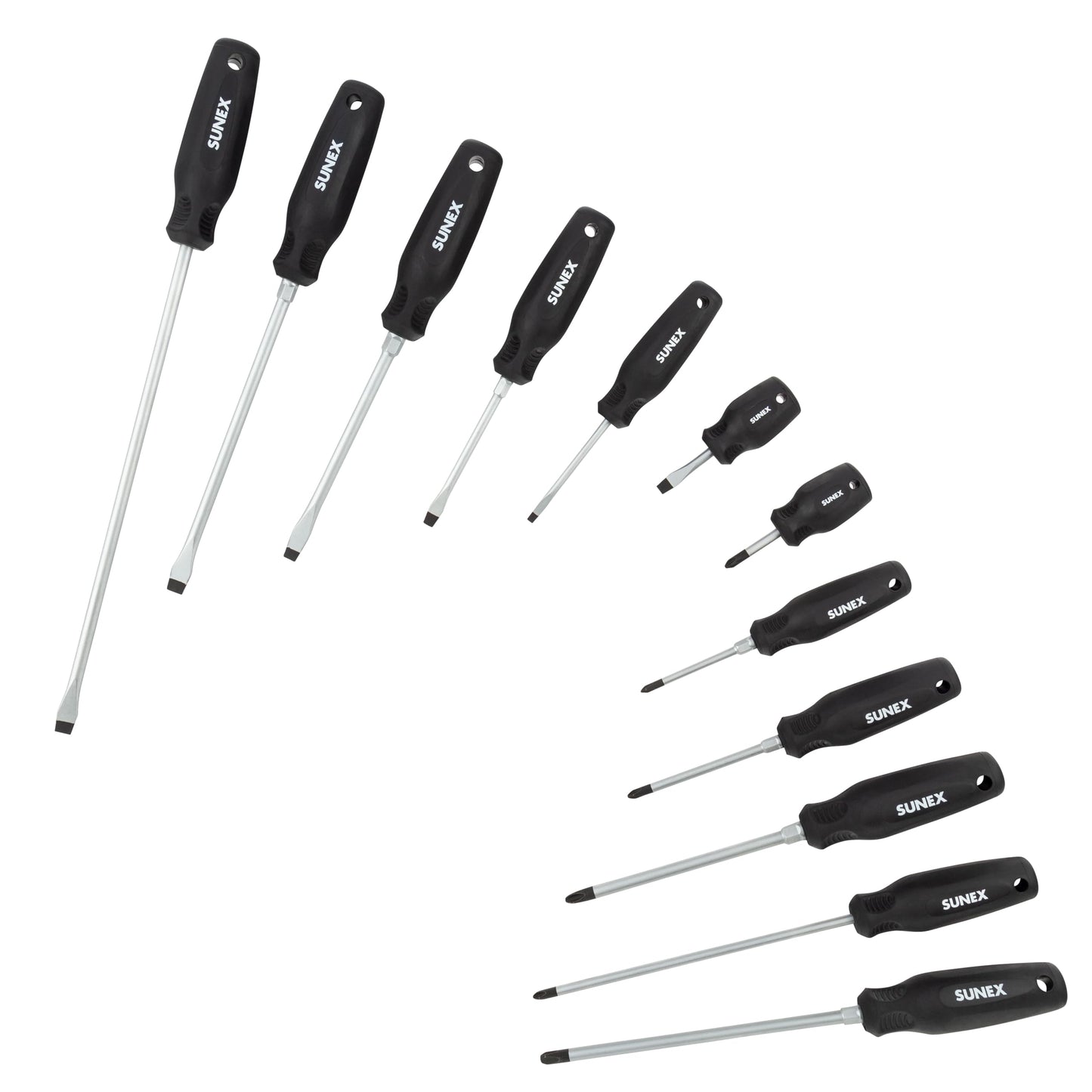 SUNEX TOOLS SXCSDS12 Phillips® & Slotted Magnetic Screwdriver Set