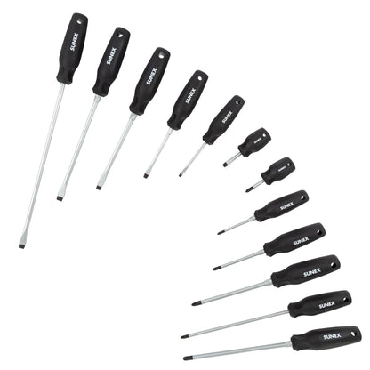 SUNEX TOOLS SXCSDS12 Phillips® & Slotted Magnetic Screwdriver Set