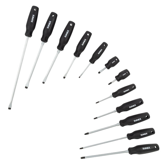 SUNEX TOOLS SXCSDS12 Phillips® & Slotted Magnetic Screwdriver Set