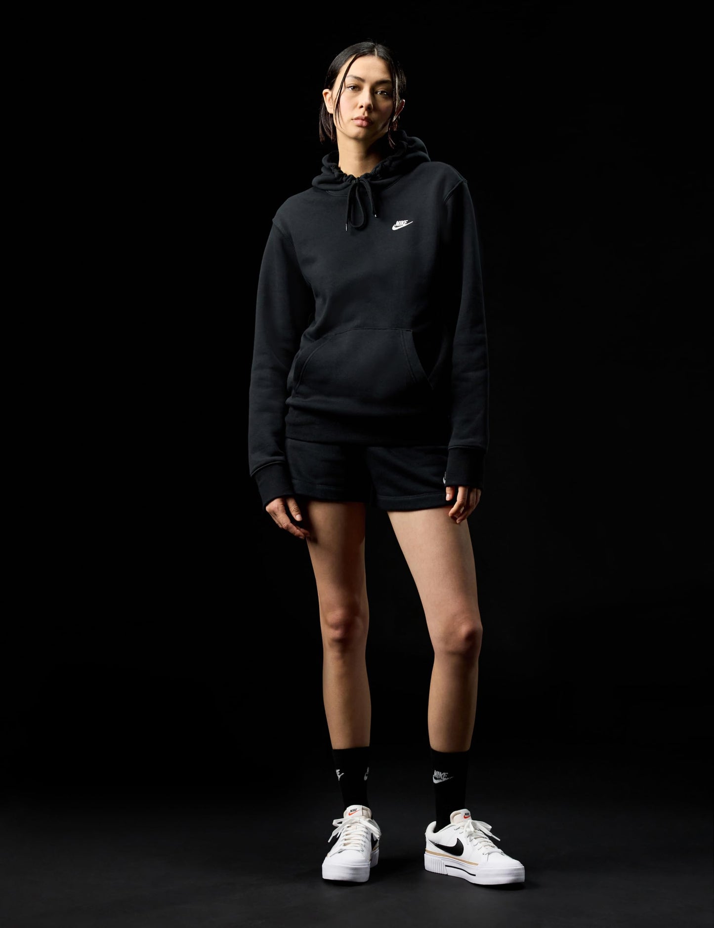 Nike Women's Court Legacy Lift Shoes, White/Black-Hemp-Team Orange, 7