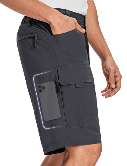 Moosehill Mens Cargo Hiking Shorts Lightweight Water Resistant for Casual Golf Work Tactical Fishing with 6 Pockets(Dark Grey, 36)