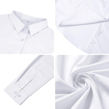 Ruisin Womens Soft Wrinkle Free Button Down Shirts for Women Long Sleeve Formal Work Dress Blouses Tops White Size XS