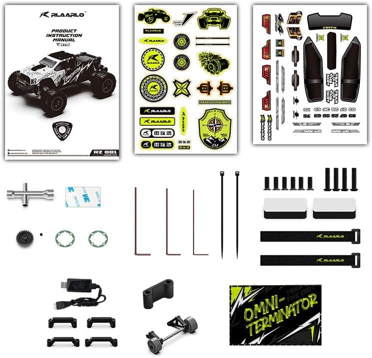 RIAARIO 1/10 Brushless RC Cars, Monster Truck, 50+ MPH, 4WD, Waterproof, Carbon Fiber, Black, Ages 8+