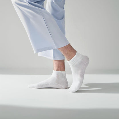 HSKDT 6-Pair Cotton Crew Socks for Men Women, Breathable Anti-Slip Athletic Everyday Socks, Reinforced Heel & Toe, US Size 5-14 (Black-White-Gray, 6 Pairs) (US, Numeric, 5, 9, 355-1)