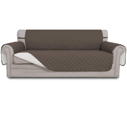 Easy-Going Reversible Couch Cover for 3 Cushion Couch Sofa Cover for Dogs Water Resistant Furniture Protector Cover with Foam Sticks Elastic Straps for Pet Cat (Sofa, Taupe/Ivory)
