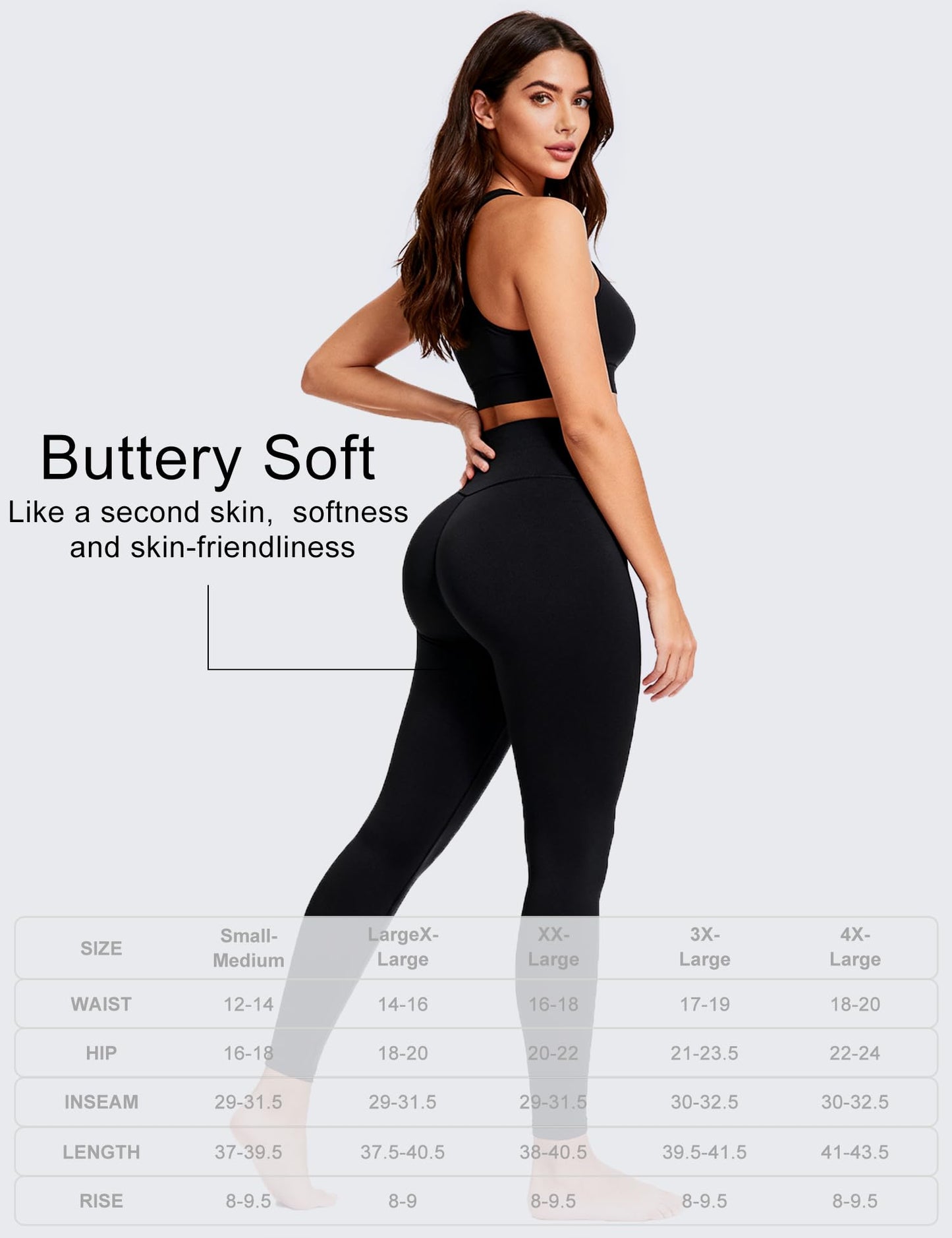 Bluemaple High Waisted Leggings for Women - Tummy Control Pants Non See Through Workout Soft Yoga Pants for Running Plus Size